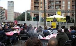 Acte a la plaça de Trafalgar de Badalona