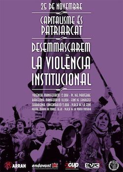 Cartell de les convocatòries per commemorar el dia Internacional contra la Violència de Gènere