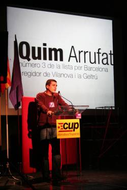 Quim Arrufat a l'acte final de campanya de Sabadell