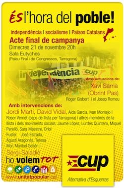 Cartell de l'acte central de la campanya a Tarragona