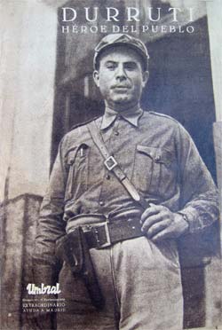 Retrat de Durruti en una revista de l'època