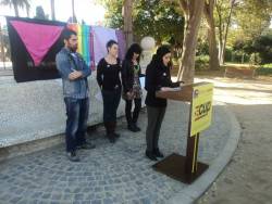 La CUP presentant el seu programa antipatriarcal al Parc de la Ciutadella