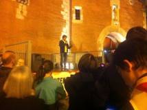 Lectura del Manifest. Marxa cloenda del Correllengua 2012 Perpiny&agrave;
