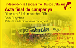 Cartell de l'acte central de la campanya a Tarragona