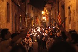 La marxa de torxes pels carrers de Sóller