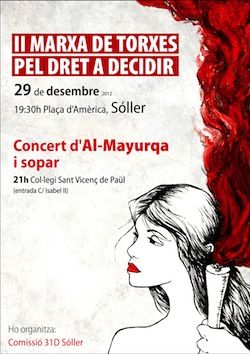 Cartell de la II Marxa de torxes a Sóller pel dret a decidir