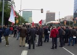 El grup de suport va tallar la Gran Via durant una estona