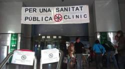 Protestes a l'Hospital Clínic de Barcelona contra les retalles