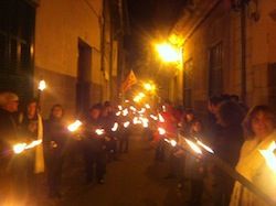 La marxa de torxes pels carrers de Sóller