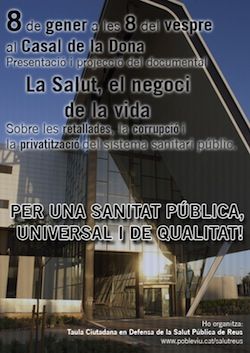 Cartell on s'anuncia la projecció del documental