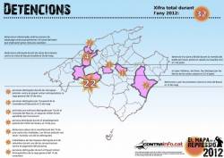 A Mallorca s?han produït fins a 32 detencions d?activistes durant el 2012.