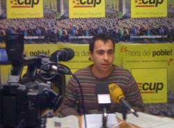 El regidor de la CUP, David Vidal en roda de premsa