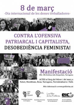 Cartell Manifestació 8 de març a Tarragona