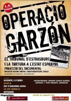 Cartell de l'acte sobre l'"Operació Garzón" que tindrà lloc a Mutxamel