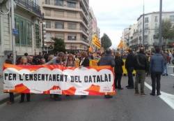 Manifestació a Perpinyà en commemoració del Tractat del Pirineus en defensa de l'ensenyament en català