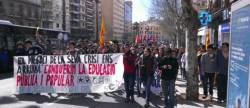 La manifestació va culminar una jornada de vaga a l'ensenyament secundari a totes les Illes.