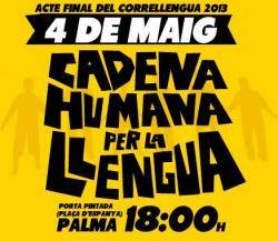 Cartell on s'anuncia la cadena humana