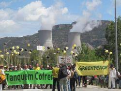 Un moment de la marxa pel tancament de la central nuclear. Font: La Veu del PV