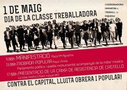 Cartell del 1r de Maig de Coordinadora Repartim el Treball i la Riquesa de la capital de la Plana