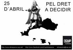 Cartell referent al 25 d'Abril de la CUP d'Almàssera