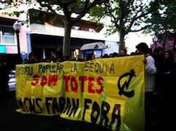 Manifestació en contra del desallotjament de la Sèquia