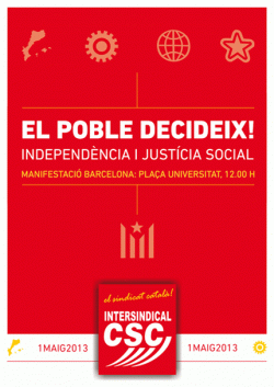 Cartell del 1r de Maig de la Intersindical (CSC)