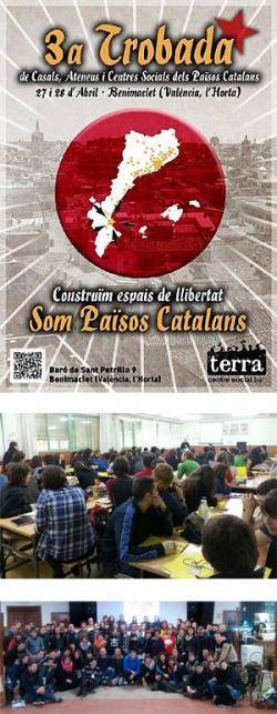 Cartell, assemblea plenària i participants a la 3 Trobada d'Ateneus i Casals del país