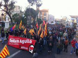 Capçalera de la manifestació en record del Guillem Agulló a Burjassot