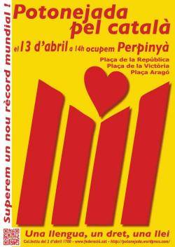 Cartell potonejada per la llengua a Perpinyà 2013