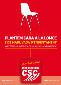 Cartell de la CSC-Intersindical vaga educació 9 de maig