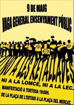 Cartell vaga general d'Educació 9 de maig a Tortosa