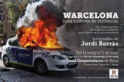 Cartell de l'exposició "Warcelona, una història de violència" a Reus
