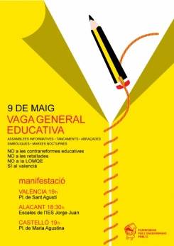 Cartell d'Escola Valenciana vaga 9 de maig