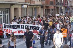 El lema de la protesta era "Aturem el feixisme. Salt diu no al racisme"