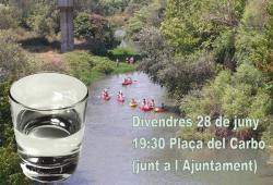 Cartell anunciant la mobilització d'Alzira: ?Aigua per al riu, aigua per a beure, aigua per a la vida?