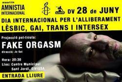 Cartell anunciant la projecció de "Fake Orgasm" a Eivissa