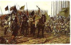 Imatge que representa un episodi posterior, de la victòria de l'exèrcit reialista front als Agermanats