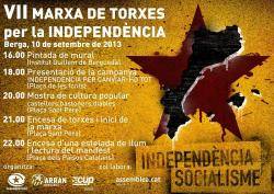 Cartell dels actes de la VII Marxa de Torxes per la Independència a Berga
