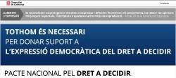 Portada del web del Pacte Nacional pel Dret a Decidir.