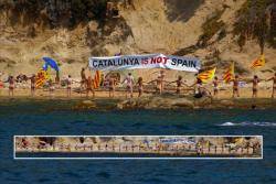 La iniciativa 'Despulla't per la Independència', que també portava per lema 'Espanya ens deixa en pilotes'
