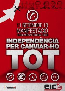 Cartell manifestació independentista dia 11 a Reus