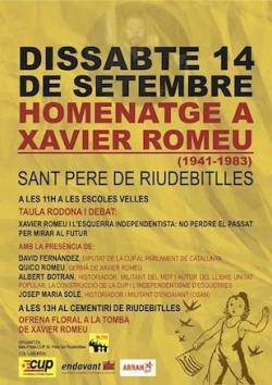 Sant Pere de Riudebitlles recordarà Xavier Romeu