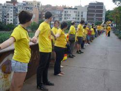 Cerdanyola i Ripollet s'uneixen en un assaig de la Via cap a la Independència