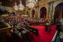 Els diputats del Parlament de Catalunya, aquest divendres al Debat de Política General