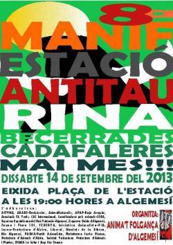 Cartell de la 8ª manifestació antitaurina a Algemesí