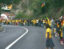 Moment de la cadena humana al Pertús