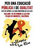 Cartell del Comitè de Suport del País Valencià amb els docents de les Illes