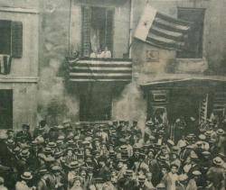 Fotografia de l'acte independentista del Fossar de les Moreres de l'any 1915