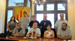 Representants de la Plataforma durant la roda de premsa