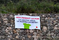 "Hem perdut la por. La vostra vaga, la nostra dignitat!" al túnel de Sóller